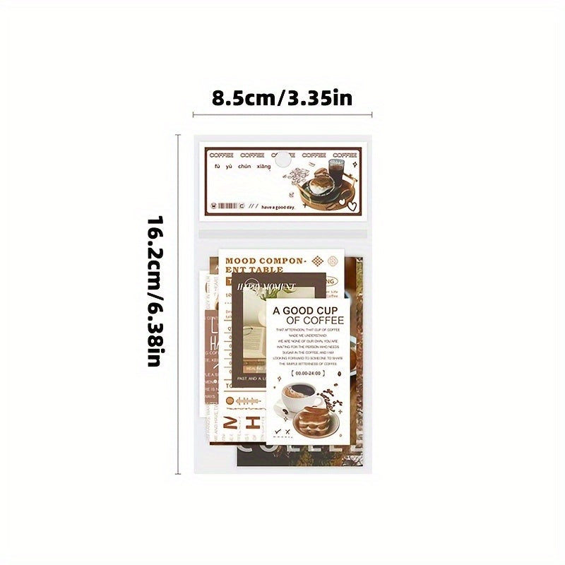 Coffee Theme Stickers Set, 40 Sheets Notebook Water Cup Photo Frame Decor