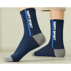 5 Pairs Men's Mid Calf Sweat Absorbent Basketball Socks
