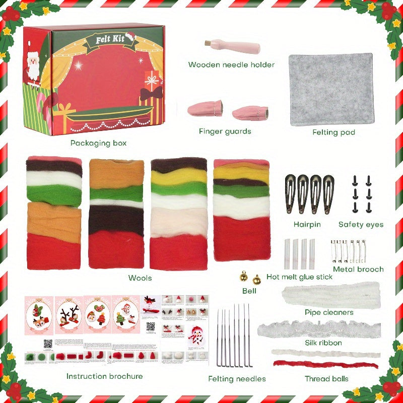 10pcs Wool Needle Felting Kit For Beginners Christmas DIY Art Craft