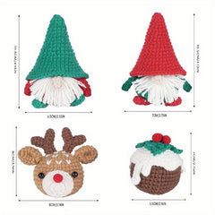 Christmas Crochet Dwarf DIY Kit Ornaments Gift Set