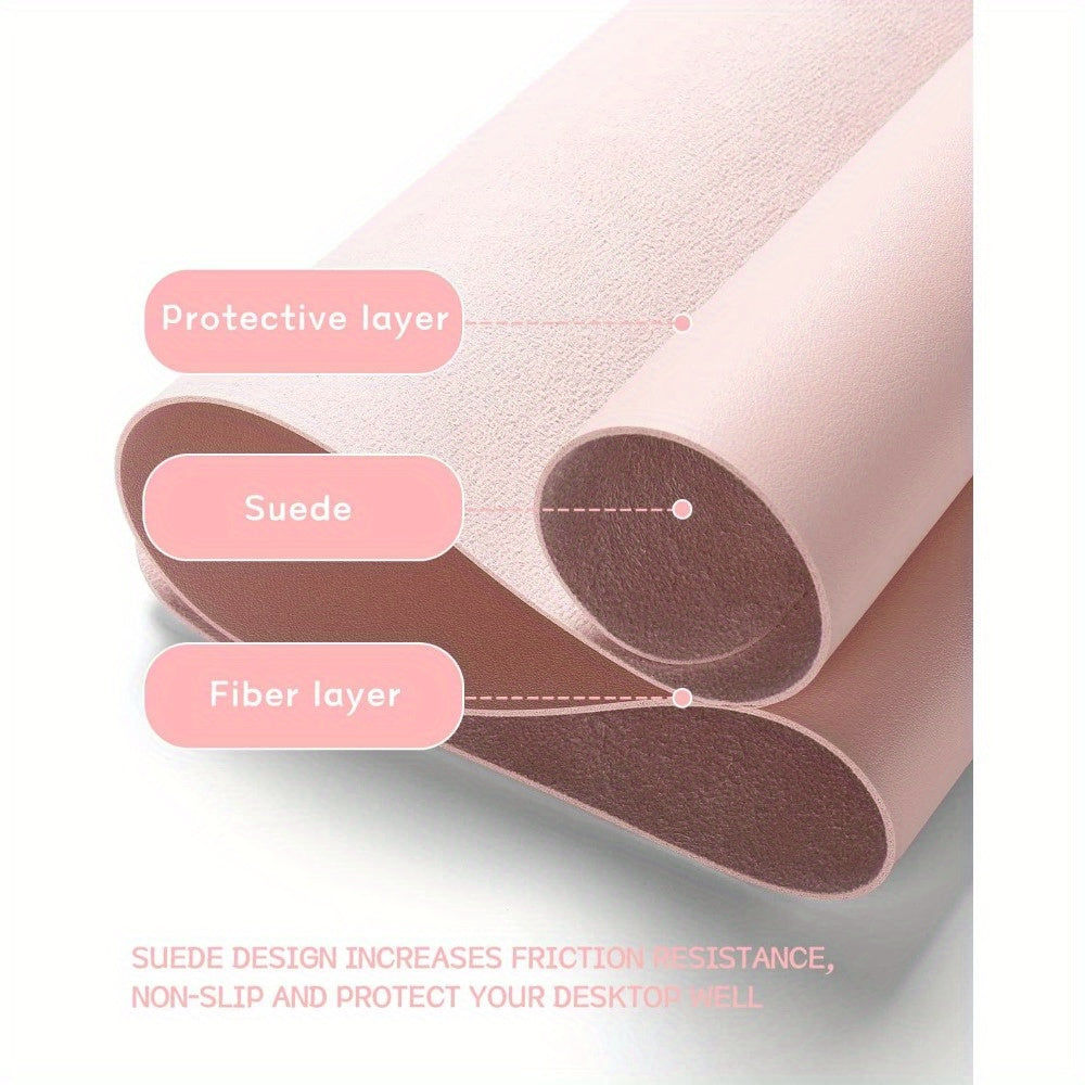 Pink Waterproof PVC Desk Mat Mouse Pad