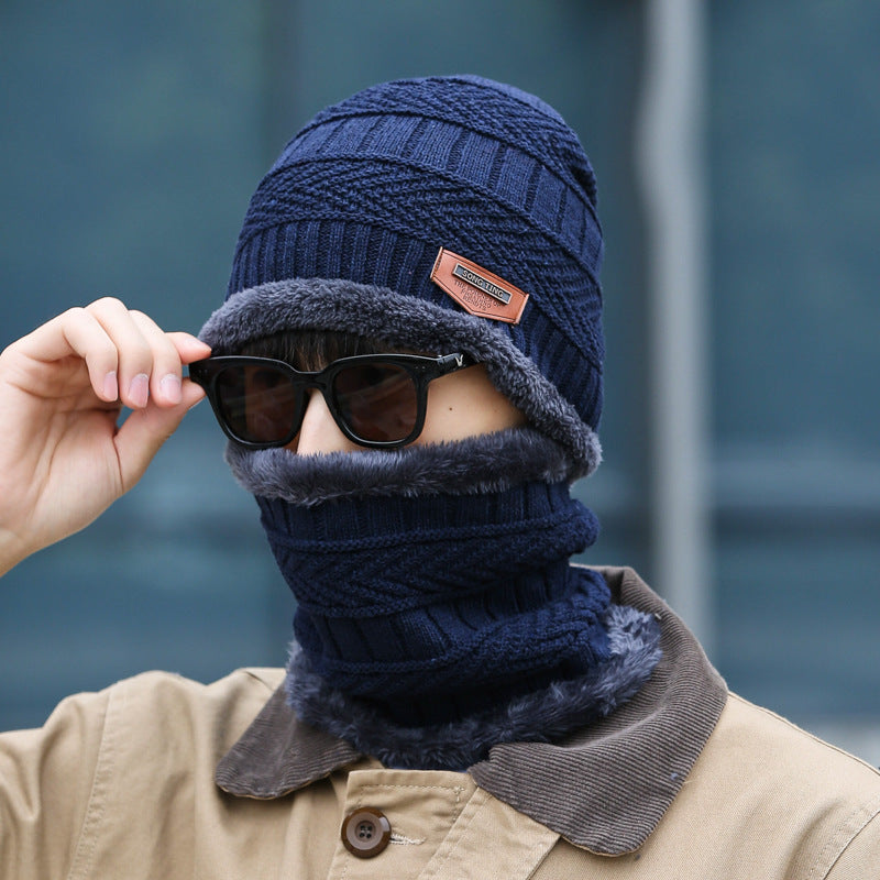 Winter Beanie Hat & Scarf Set Knitted Hat For Men And Women