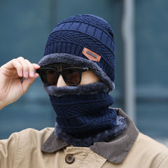 Winter Beanie Hat & Scarf Set Knitted Hat For Men And Women
