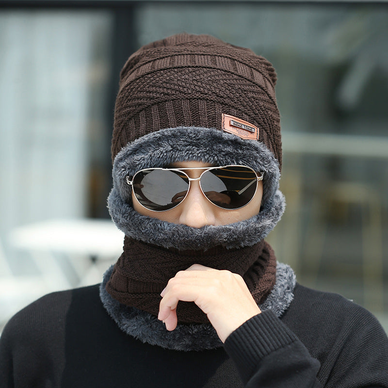Winter Beanie Hat & Scarf Set Knitted Hat For Men And Women