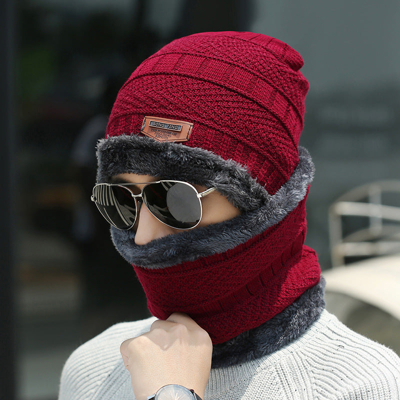Winter Beanie Hat & Scarf Set Knitted Hat For Men And Women