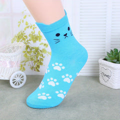 5 Pairs Cat Socks Men Women Winter Cotton Running Sports Crew Socks