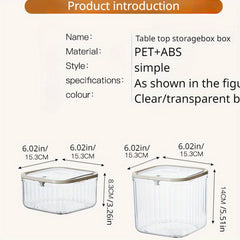 1 Pc Transparent Desktop Storage Box Household Trash Can Kitchen Storage Box Cos