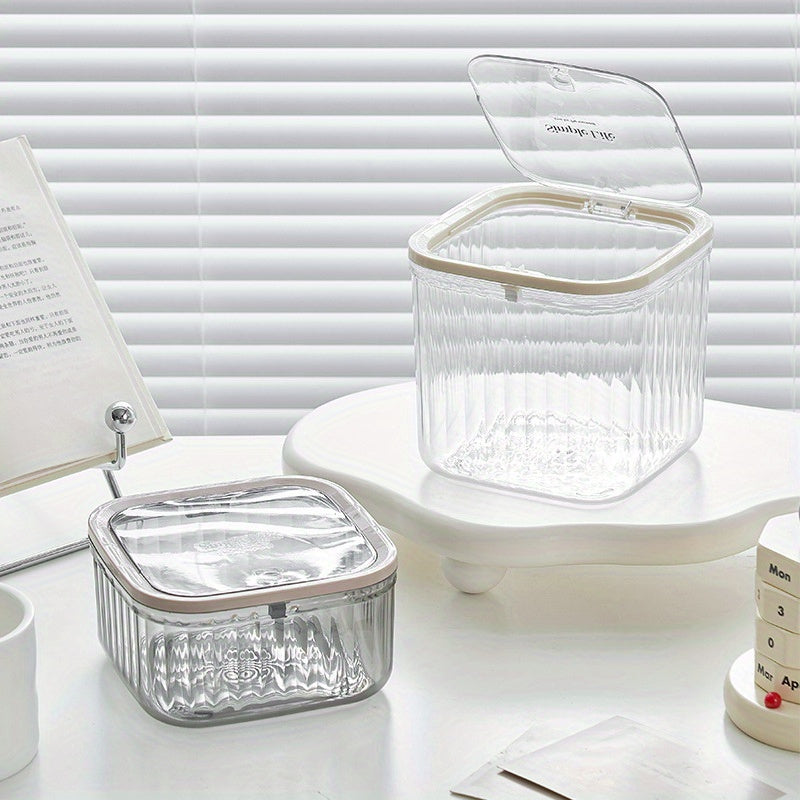 1 Pc Transparent Desktop Storage Box Household Trash Can Kitchen Storage Box Cos