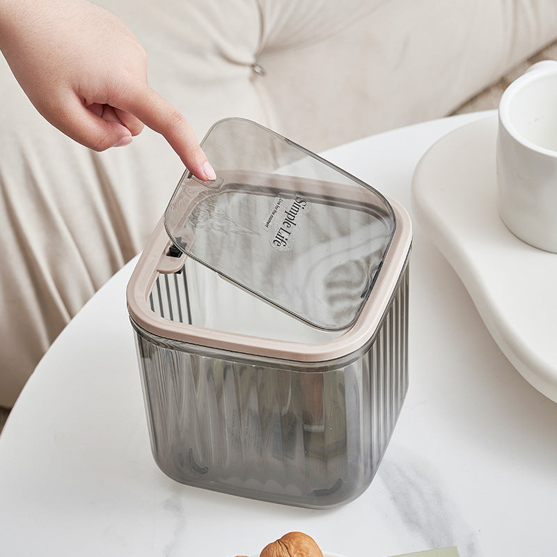 1 Pc Transparent Desktop Storage Box Household Trash Can Kitchen Storage Box Cos