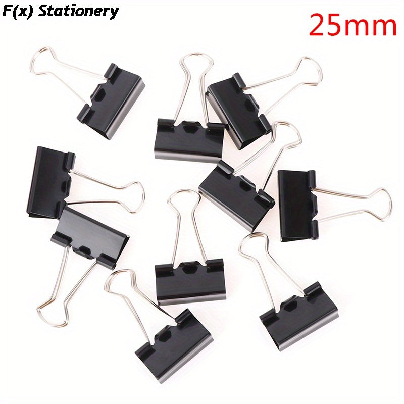 10pcs Metal Binder Clips 19mm 25mm 32mm Office Supplies Binding Clips