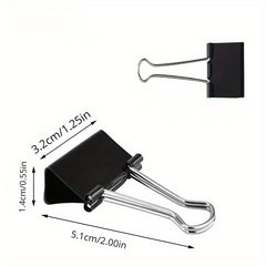 10pcs Metal Binder Clips 19mm 25mm 32mm Office Supplies Binding Clips