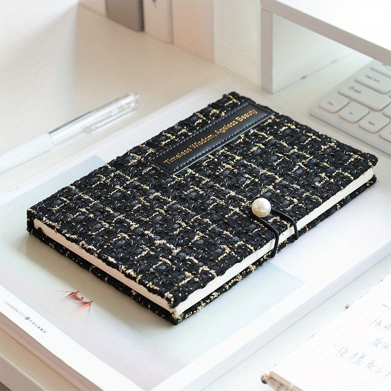 Small Fragrance Girl Strap Travel Journal Checkered Notebook