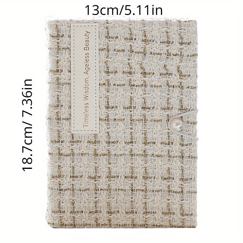 Small Fragrance Girl Strap Travel Journal Checkered Notebook