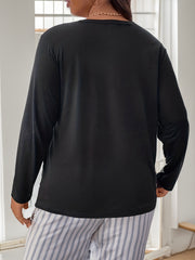  Gothic Skull Print Long Sleeve Pajama Tee