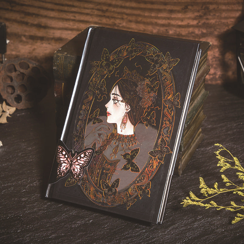 Vintage Gothic Style Illustration Journal with Bronzing Girlish Design