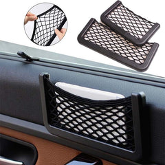 2pcs Universal Mesh Cargo Net Car Storage Net Wall Sticker Organizer Pouch Bag