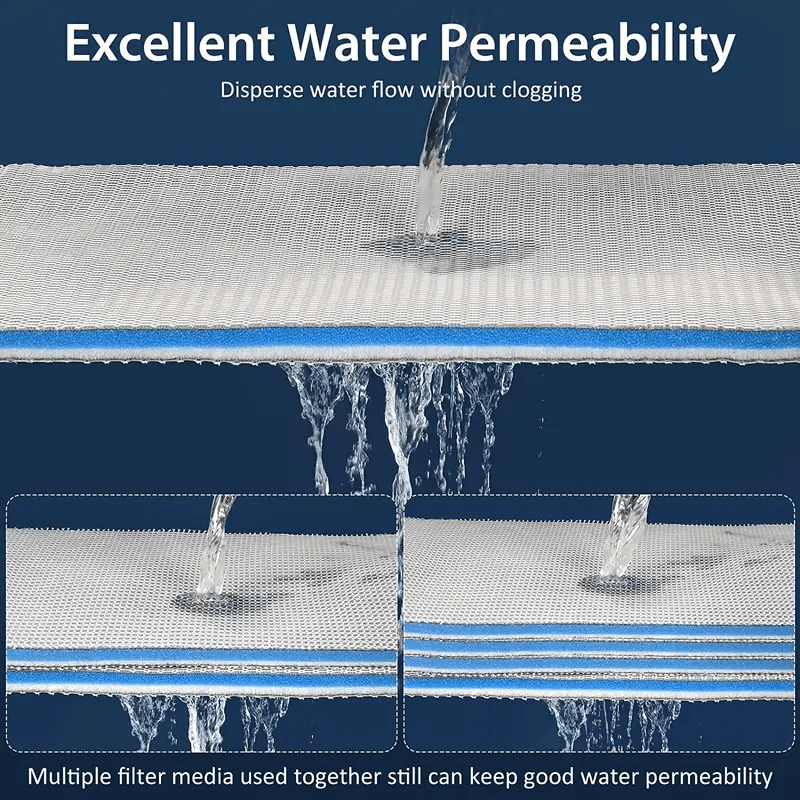 8 Layer Aquarium Filter Mat Sponge Washable Reusable