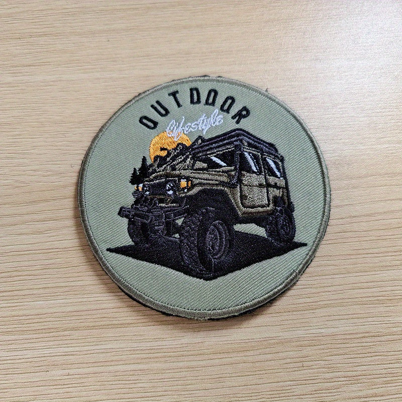 6pcs Offroad Embroidered Hook And Loop Patch For Backpacks Hats Jackets Clothes