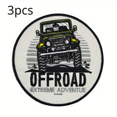 6pcs Offroad Embroidered Hook And Loop Patch For Backpacks Hats Jackets Clothes