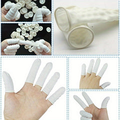 Latex Finger Cots Powder Free Beauty Tattoo Dust Beige Rub