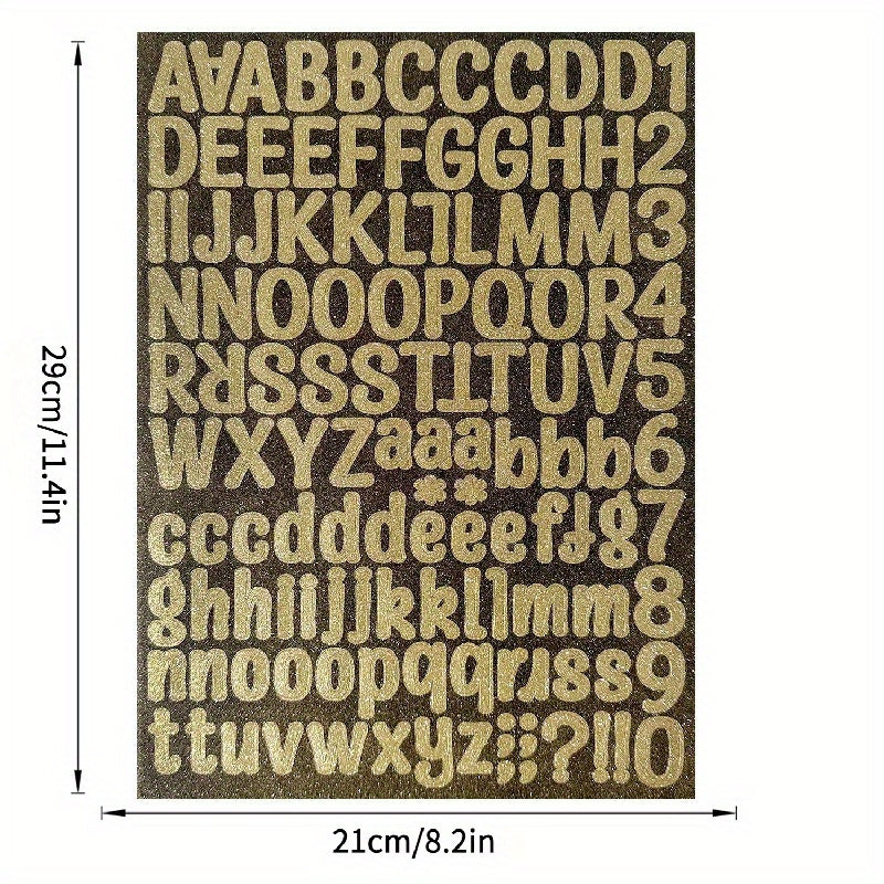 Alphanumeric Stickers A4 Golden Onion Powder Silvery DIY