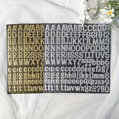 Alphanumeric Stickers A4 Golden Onion Powder Silvery DIY