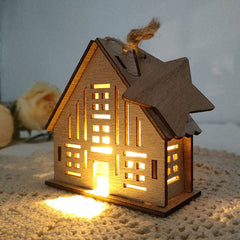Christmas Wooden Cabin Family Toy DIY Small House Decoration