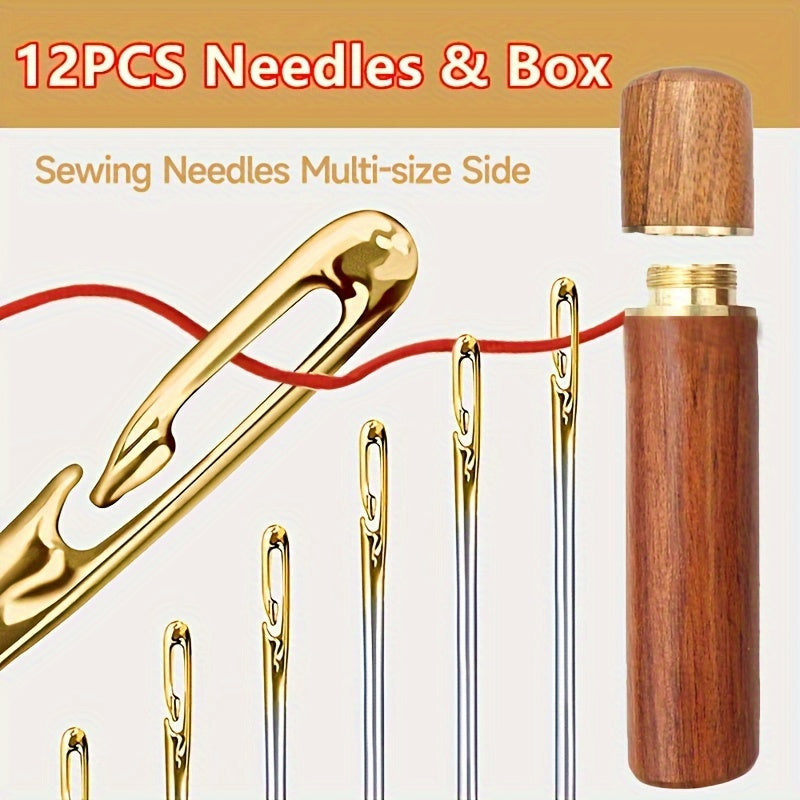 12pcs Hand Sewing Needles With Storage Box Stainless Steel Sewing Needles