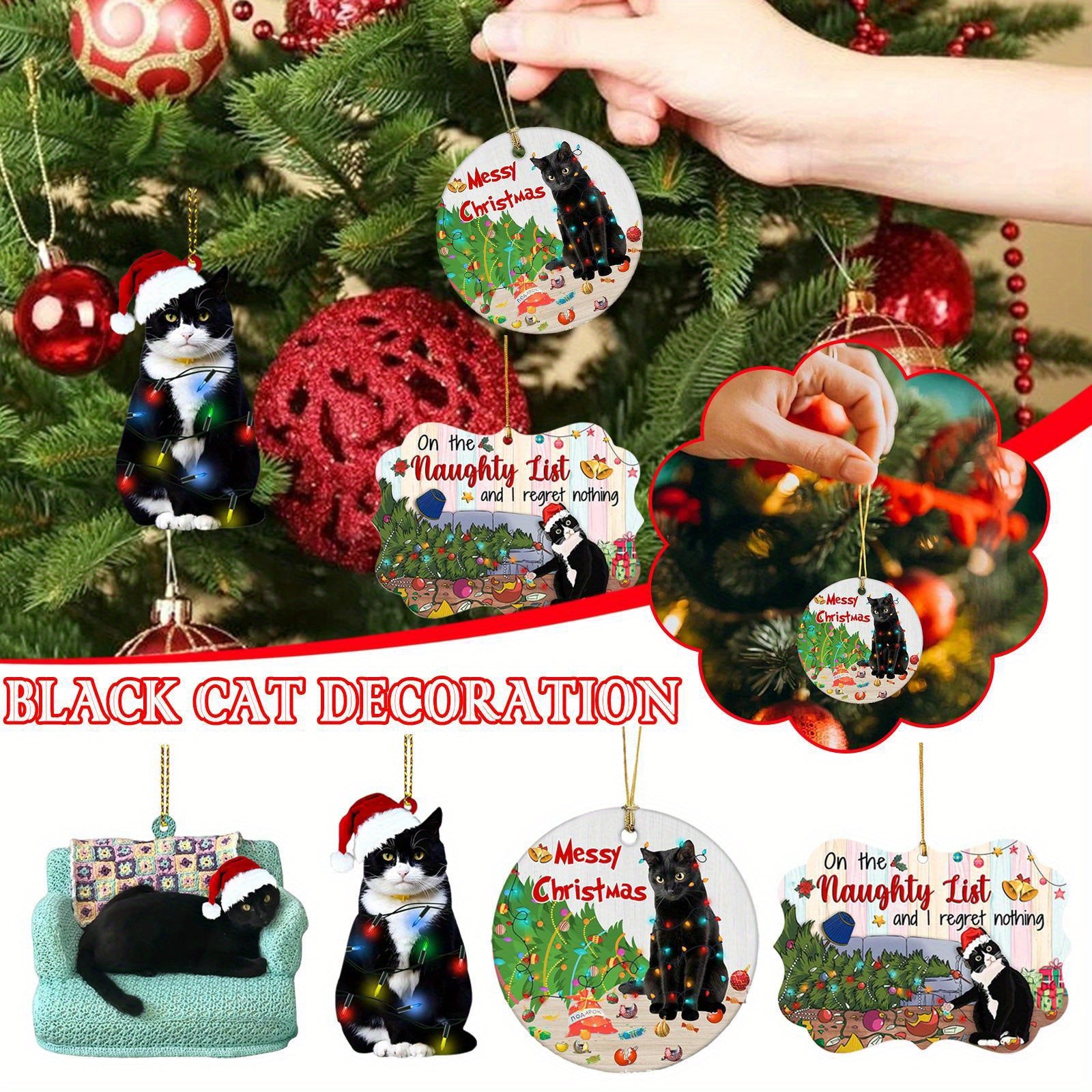1pc Cat Hanging Decor Christmas Style Bag Purse Pendant Ornament