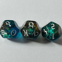 3pcs Astrology 12 Sided D12 Zodiac Dice for Tarot Cards Game