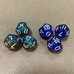 3pcs Astrology 12 Sided D12 Zodiac Dice for Tarot Cards Game