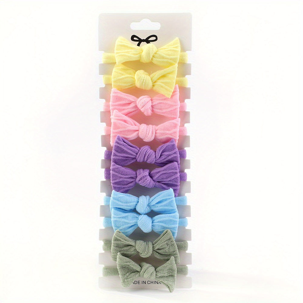 10pcs Bow Decor Headband for Baby Girls
