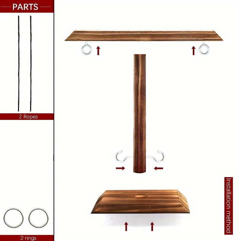 Wooden Ring Toss Hook Game with Ladder Fun Interactive Game
