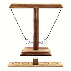 Wooden Ring Toss Hook Game with Ladder Fun Interactive Game