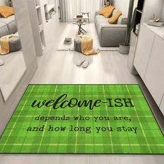 Christmas Welcome Rug Colorful Indoor Carpet Machine Washable