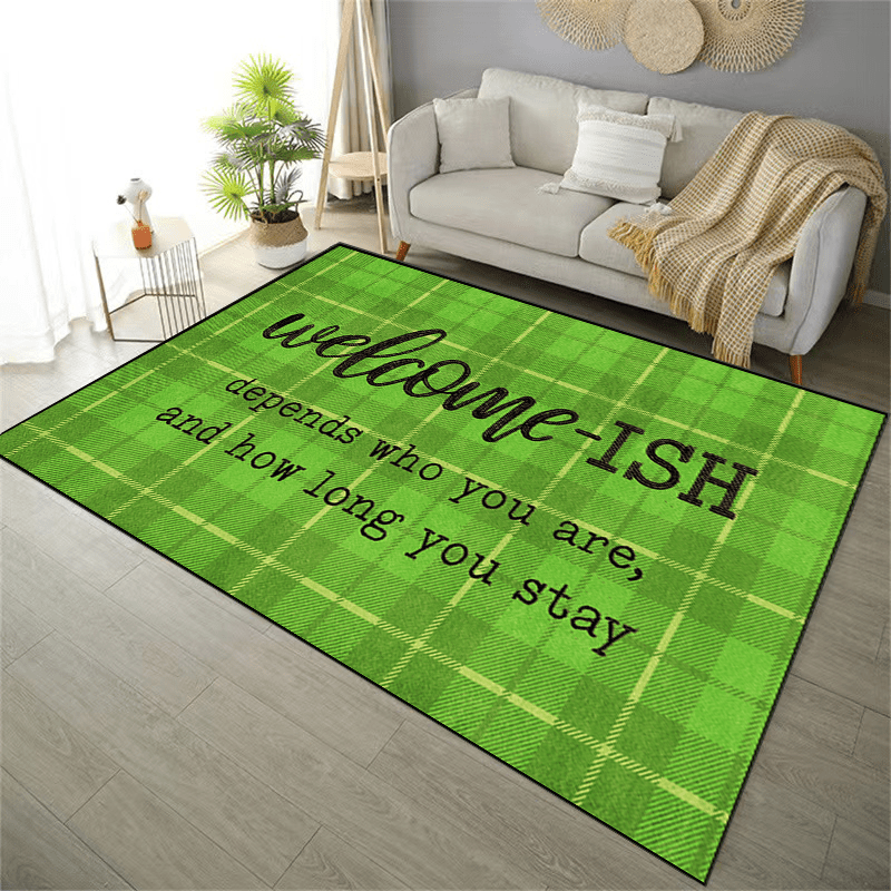 Christmas Welcome Rug Colorful Indoor Carpet Machine Washable