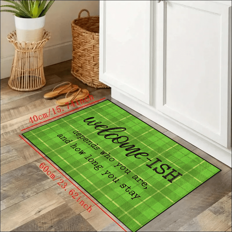 Christmas Welcome Rug Colorful Indoor Carpet Machine Washable