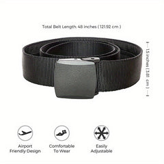 Men's Military Belt Automatic Buckle Nylon Canvas Belt For Outdoor