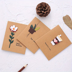 12pcs 3D Greeting Cards with Envelope Birthday Gift Thanksgiving Blessing