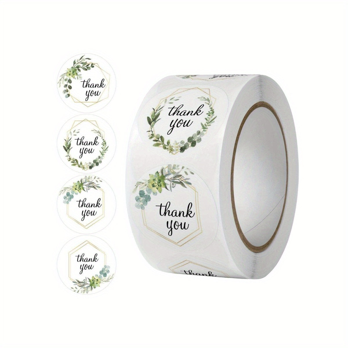 500pcs Round Flower Thank You Stickers for Party & Wedding Decor