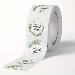 500pcs Round Flower Thank You Stickers for Party & Wedding Decor