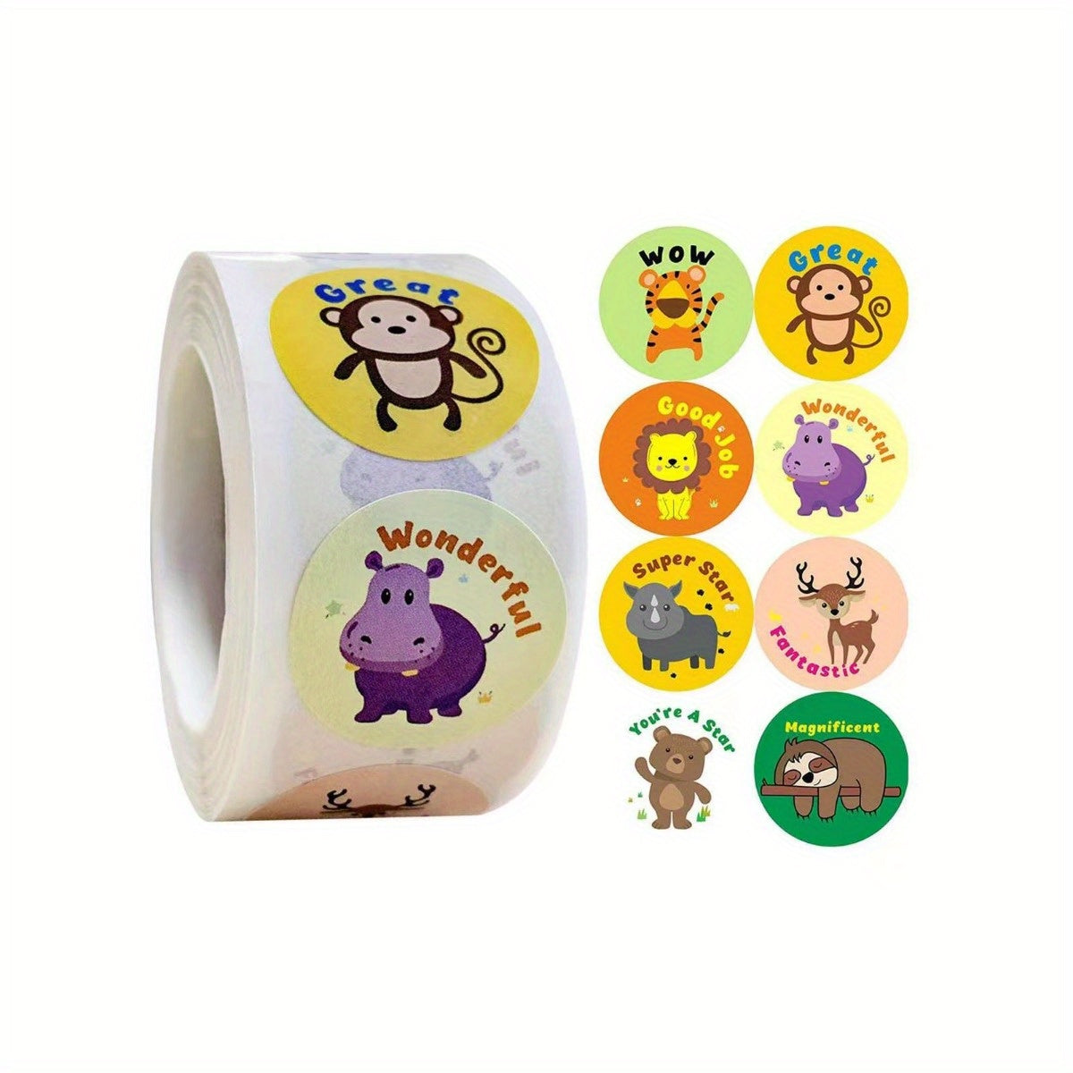 500pcs Round Incentive Stickers - Motivational Positive Words Stickers