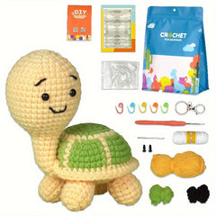 Crochet Material Package Doll Weaving DIY Wool Standing Turtle Pendant