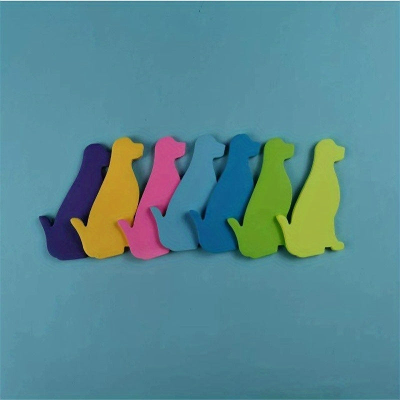 7pcs Dog Sticky Notes Fluorescent Memo Pad Message Stickers