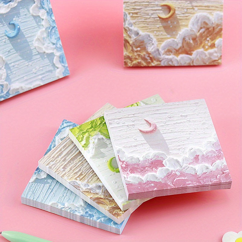 4pcs 200 Sheets Landscape Sticky Notes with Bottoming Material