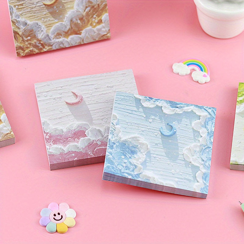 4pcs 200 Sheets Landscape Sticky Notes with Bottoming Material