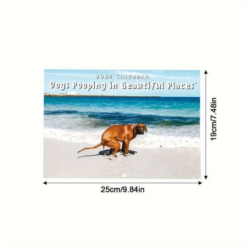 1pc Funny Dogs Pooping In Places Calendar