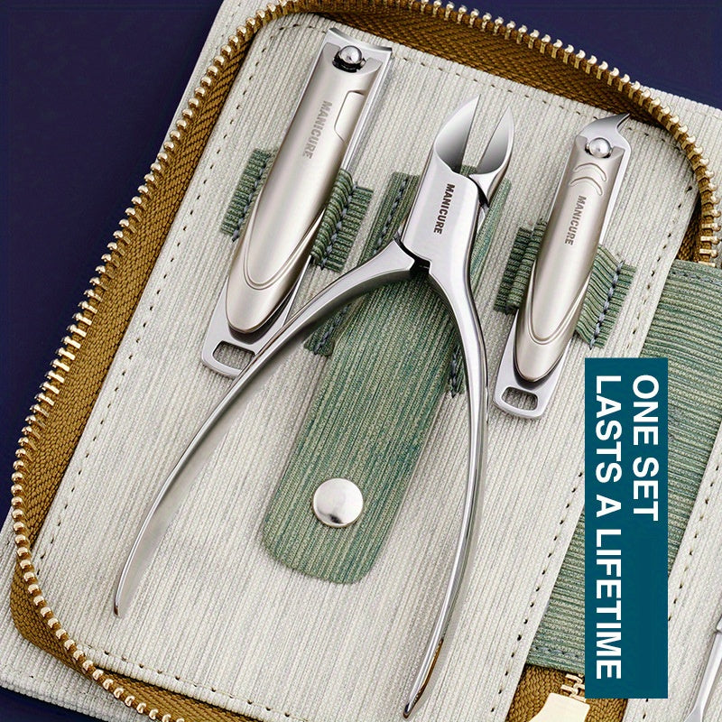 9pcs Nail Clippers Set Stainless Steel Professional Nail Cutting Tools