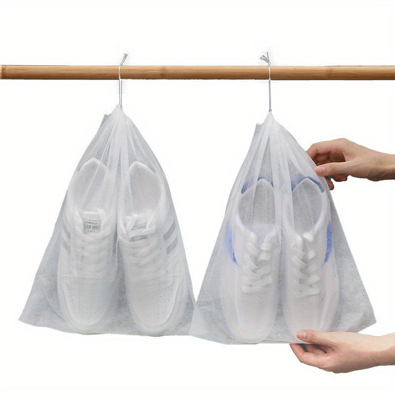 20pcs Portable Shoes Bag Non Woven Fabric Drawstring Shoes Storage Bag