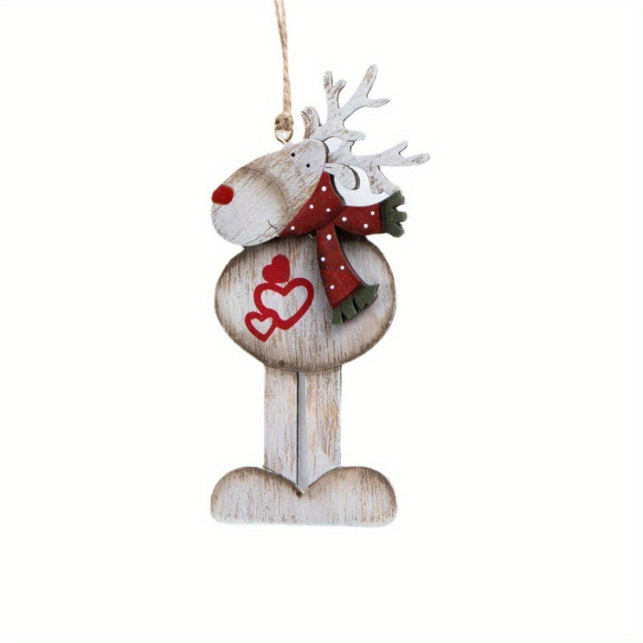 Christmas Elk Wooden Hanging Ornaments for Tree Decoration